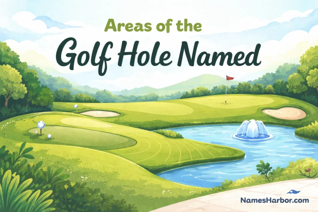 areas of the golf hole named