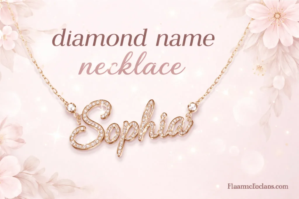 diamond name necklace