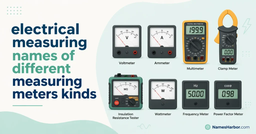 electrical measuring names of different measuring meters kinds