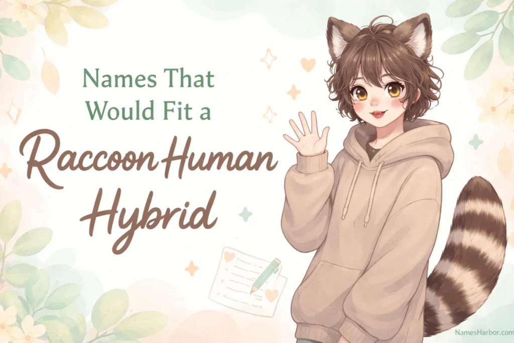 names that would fit a raccoon human hybrid