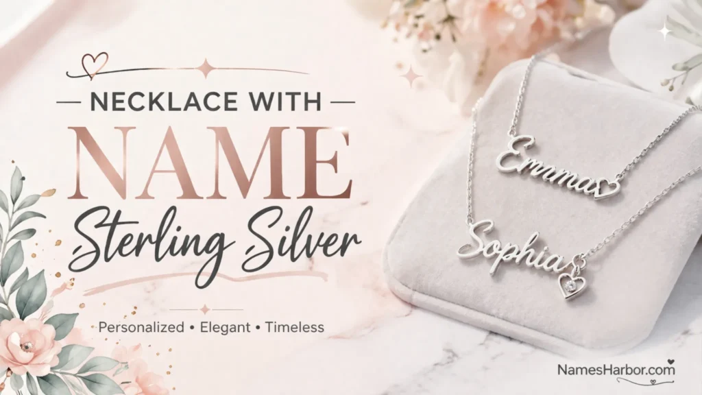 necklace with name sterling silver