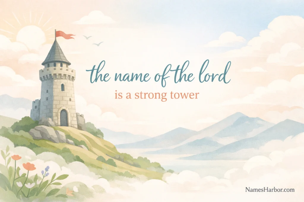 the name of the lord is a strong tower
